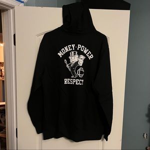 Size XXL Crooks and Castles x Monopoly “Money Power Respect” Zip Up Hoodie